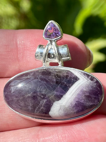 Chevron Amethyst and Amethyst Pendant - Morganna’s Treasures 