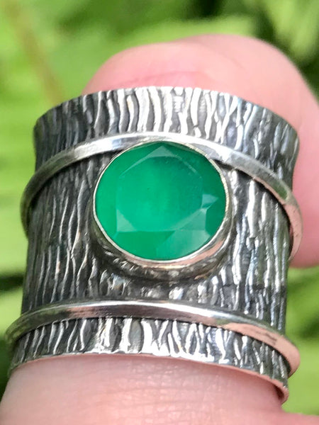 Green Onyx Meditation Spin Ring Size 7 - Morganna’s Treasures 