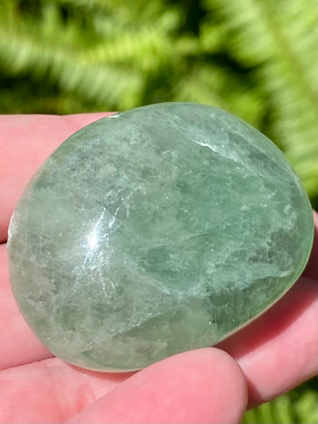 Fluorescent Green Fluorite Palm Stone - Morganna’s Treasures 