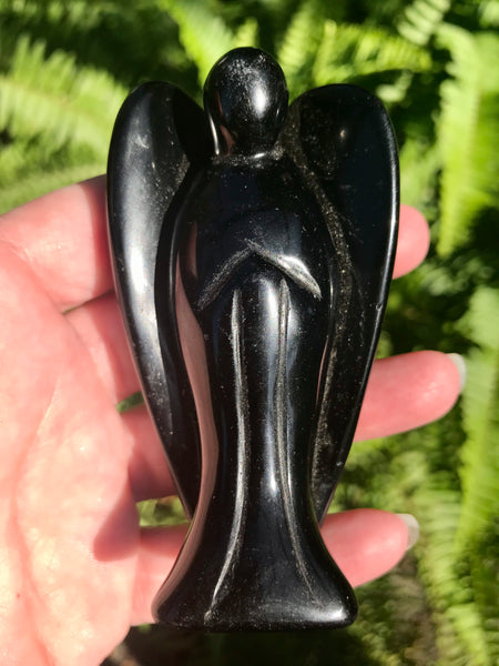 Large Black Obsidian Angel - Morganna’s Treasures 