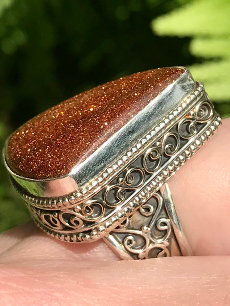 Goldstone Cocktail Ring Size 7.5 - Morganna’s Treasures 