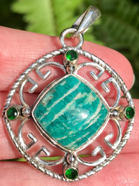 Amazonite and Tsavorite Pendant - Morganna’s Treasures 