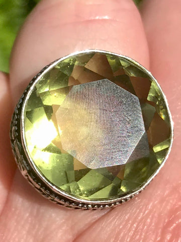 Green Amethyst (Prasiolite) Cocktail Ring Size 7 - Morganna’s Treasures 