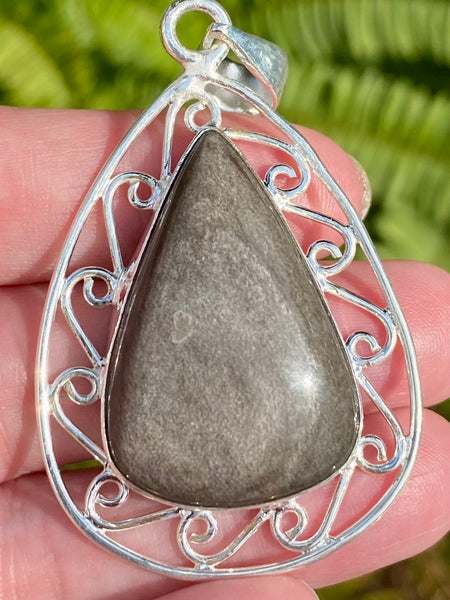 Silver Sheen Obsidian Pendant - Morganna’s Treasures 