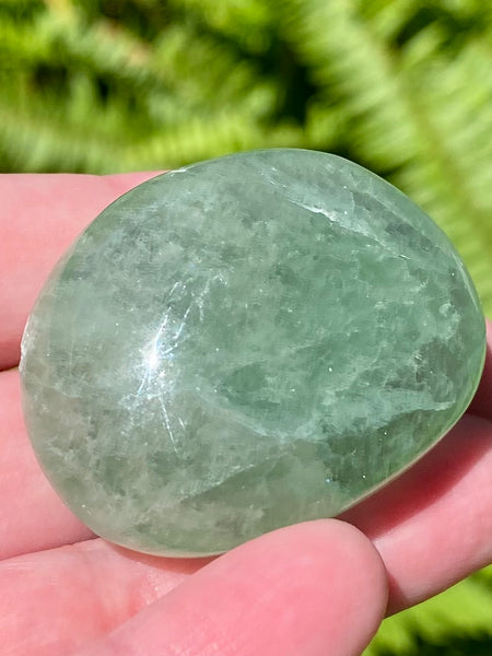 Fluorescent Green Fluorite Palm Stone - Morganna’s Treasures 