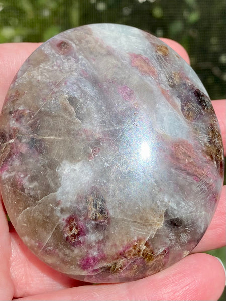 Large Pink Tourmaline Palm Stone - Morganna’s Treasures 