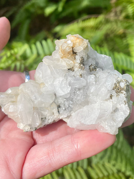 Fluorescent Calcite With Chalcopyrite Cluster - Morganna’s Treasures 