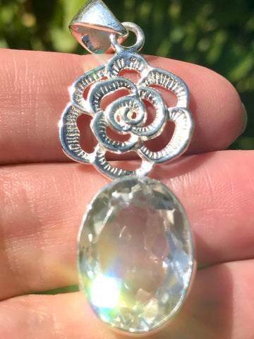 Clear Quartz Flower Pendant - Morganna’s Treasures 