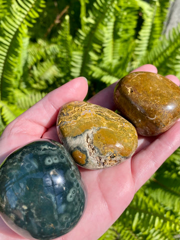 Ocean Jasper Palm Stone - Morganna’s Treasures 