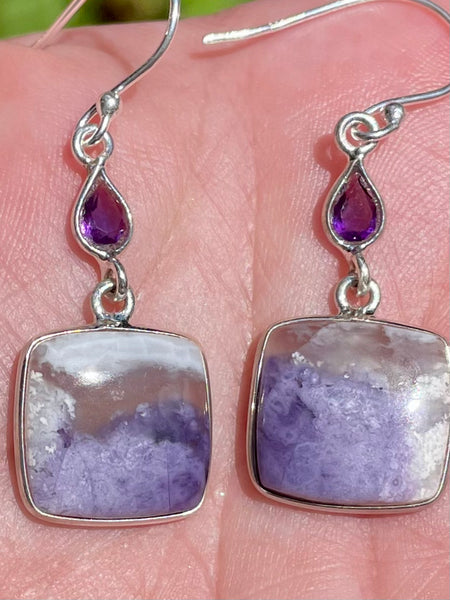 Violet Flame (Morado) Opal and Amethyst Earrings - Morganna’s Treasures 