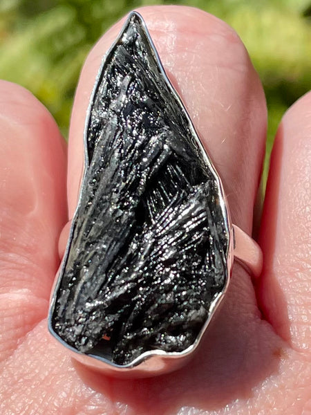 Rough Black Kyanite Ring Size 9.5 - Morganna’s Treasures 