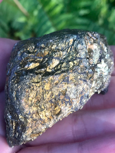 Rough Chalcopyrite Palm Stone - Morganna’s Treasures 