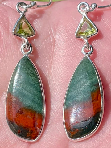 Bloodstone and Peridot Earrings - Morganna’s Treasures 