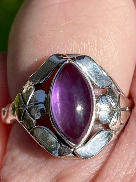 Purple Amethyst Flower Ring Size 7 - Morganna’s Treasures 