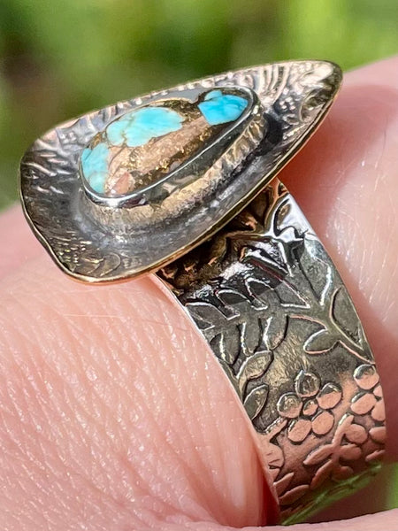 Blue Copper Turquoise Ring Size 8.5 - Morganna’s Treasures 