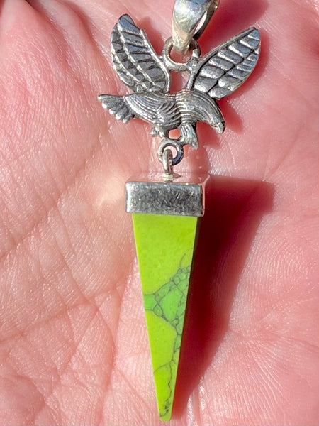 Green Mohave Turquoise Eagle Pendant - Morganna’s Treasures 