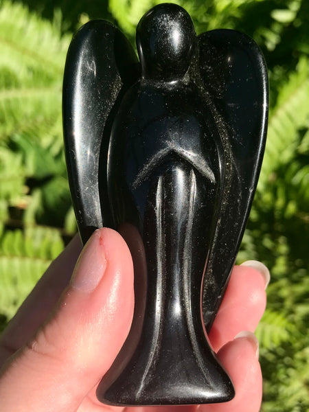 Large Black Obsidian Angel - Morganna’s Treasures 