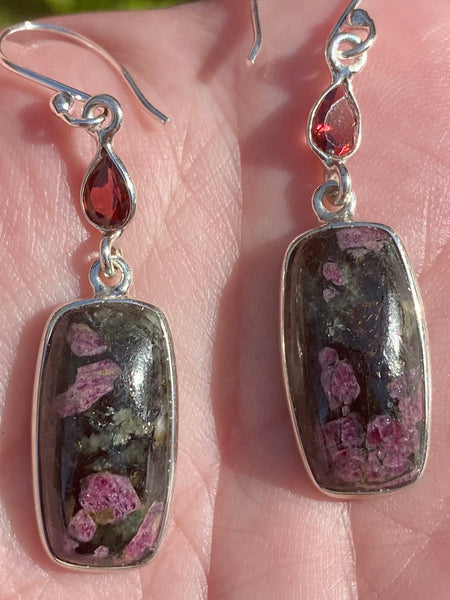 Russian Eudialyte and Garnet Earrings - Morganna’s Treasures 