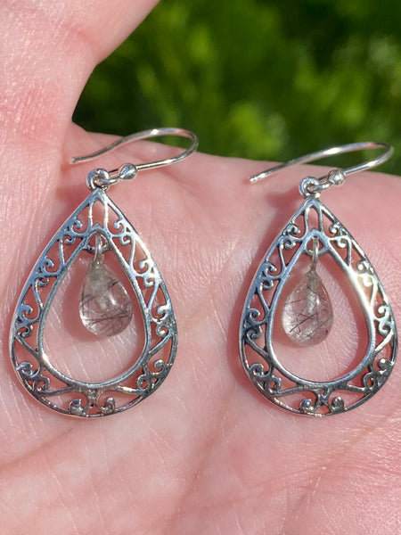 Tourmanilated Quartz Earrings - Morganna’s Treasures 