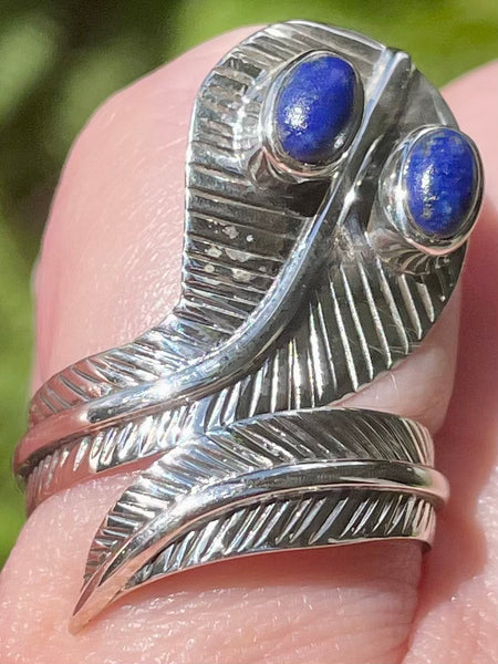 Lapis Lazuli Feather Ring Size 7.5 - Morganna’s Treasures 