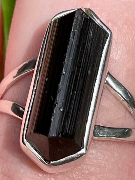 Rough Black Tourmaline Ring Size 8.5 - Morganna’s Treasures 