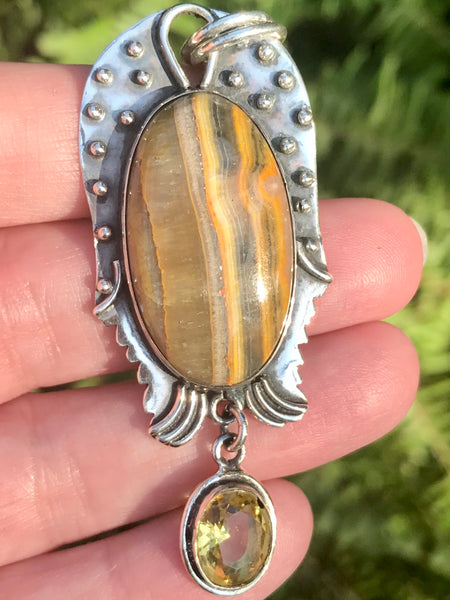 Bumblebee Jasper and Citrine Pendant - Morganna’s Treasures 