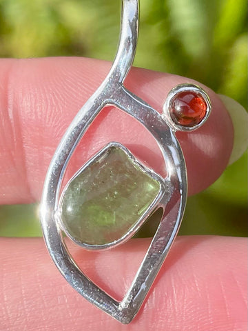 Green Tourmaline and Garnet Pendant - Morganna’s Treasures 