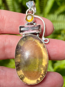 Fluorite, Citrine and Tourmaline Pendant - Morganna’s Treasures 