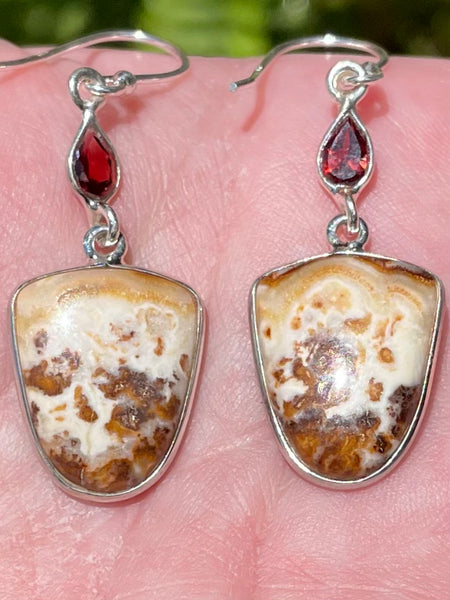 Australian Crazy Lace Agate and Garnet Earrings - Morganna’s Treasures 