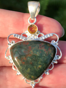 Bloodstone and Citrine Pendant - Morganna’s Treasures 