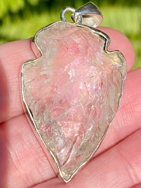 Rainbow Aura Quartz Arrowhead Pendant - Morganna’s Treasures 