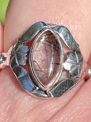 Tourmanilated Quartz Leaves Ring Size 7 - Morganna’s Treasures 