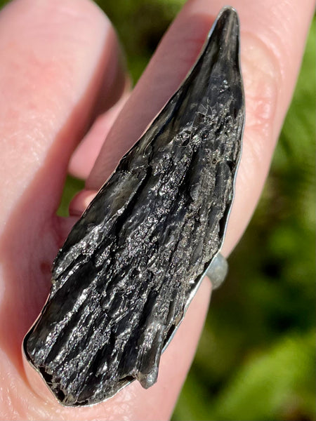 Large Rough Black Kyanite Ring Size 9 - Morganna’s Treasures 
