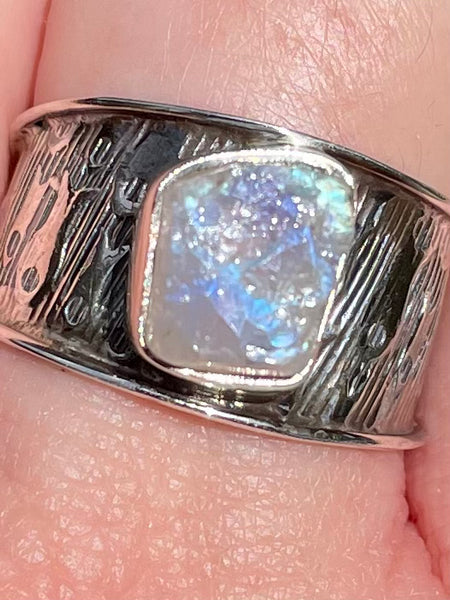 Rough Rainbow Moonstone Ring Size 9 - Morganna’s Treasures 