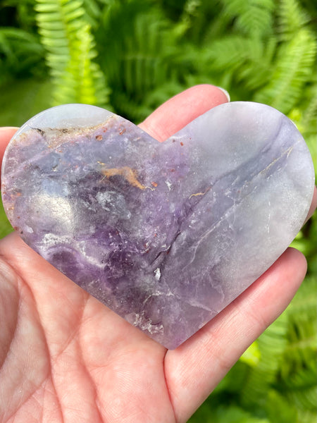 Large Silk Fluorite Heart - Morganna’s Treasures 