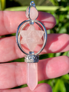 Rose Quartz Merkaba Pendulum - Morganna’s Treasures 