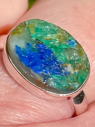 Rare Dioptase Azurite Ring Size 7 - Morganna’s Treasures 