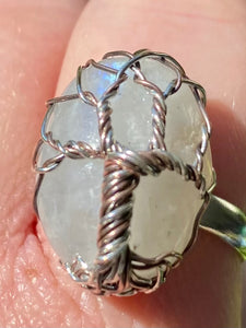 Wire-Wrapped Moonstone Tree of Life Ring Size 9.5 - Morganna’s Treasures 