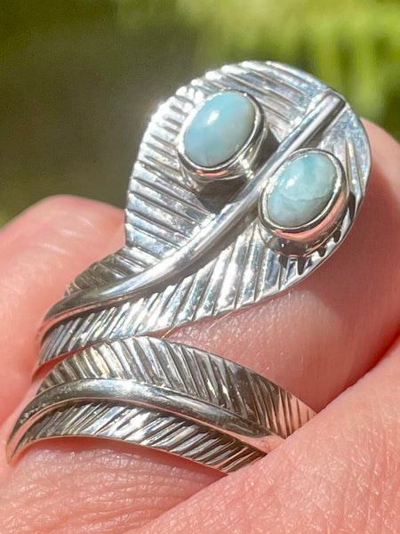 Larimar Feather Ring Size 8 - Morganna’s Treasures 