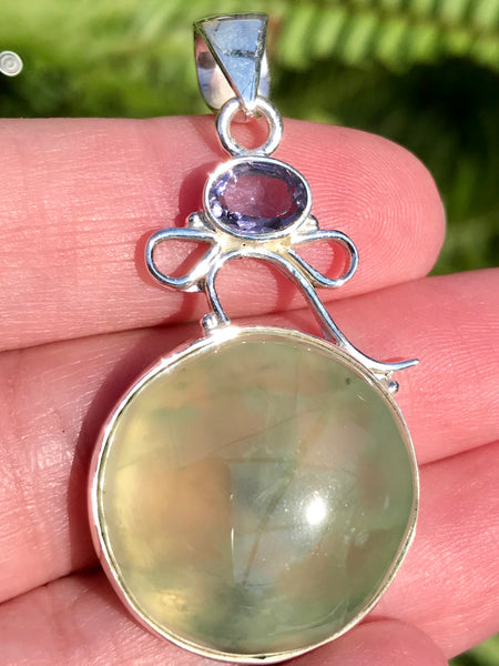 Prehnite and Purple Amethyst Pendant - Morganna’s Treasures 