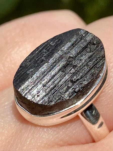 Rough Black Tourmaline Ring Size 7 - Morganna’s Treasures 