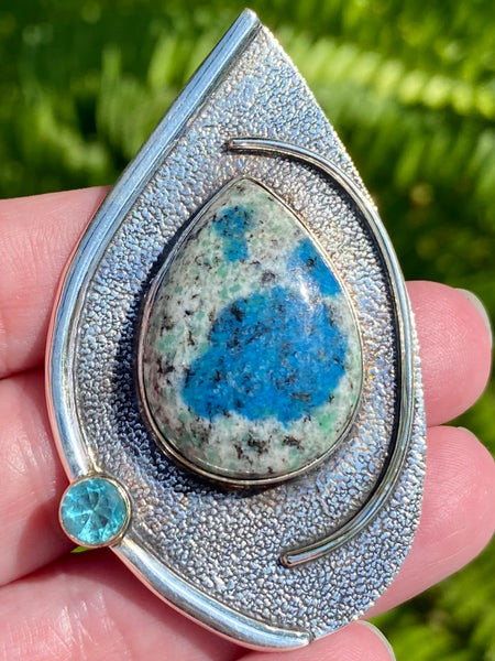 K2 Blue Azurite and Blue Topaz Pendant - Morganna’s Treasures 