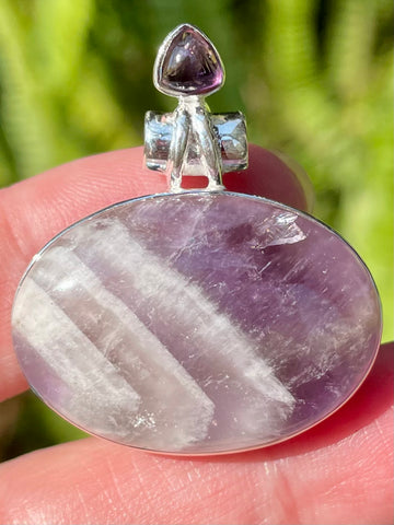 Chevron Amethyst and Amethyst Pendant - Morganna’s Treasures 