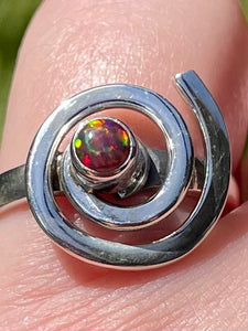 Spiral Fire Opal Ring Size 7.5 - Morganna’s Treasures 