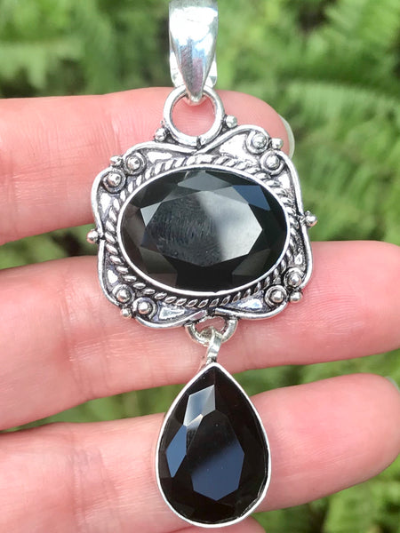 Black Onyx and Purple Amethyst Pendant - Morganna’s Treasures 