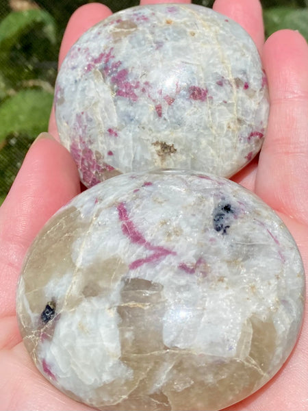 Medium Pink Tourmaline Palm Stone - Morganna’s Treasures 