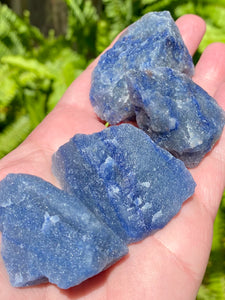 Rough Blue Quartz Palm Stones - Morganna’s Treasures 