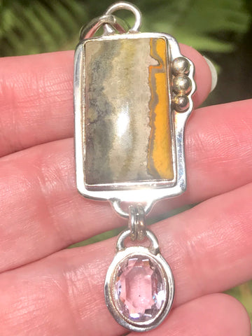 Bumblebee Jasper and Kunzite Pendant - Morganna’s Treasures 