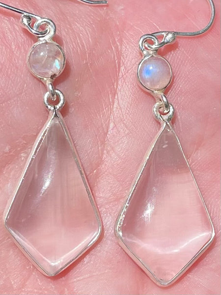 Selenite and Rainbow Moonstone Earrings - Morganna’s Treasures 