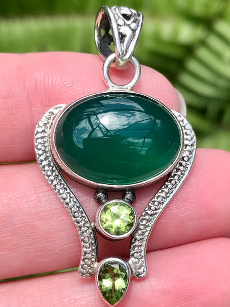 Green Onyx and Peridot Pendant - Morganna’s Treasures 